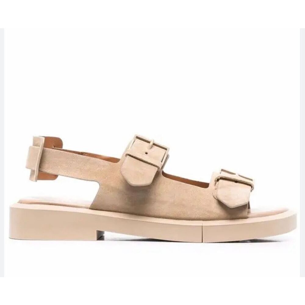 Clergerie Reda Suede Sandals | Tan in 38.5